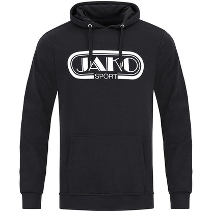 JAKO Kapuzensweat Retro – Schwarz (vorne)