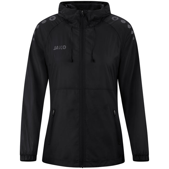 JAKO Lightweightjacke Flow Damen – Schwarz (vorne)