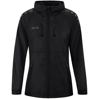 JAKO Lightweightjacke Flow Damen – Schwarz (vorne)