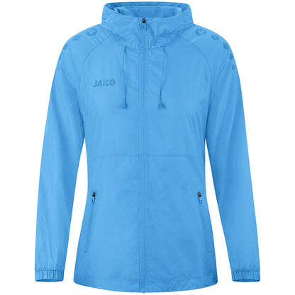 JAKO Lightweightjacke Flow Damen – Blau (430) (vorne)