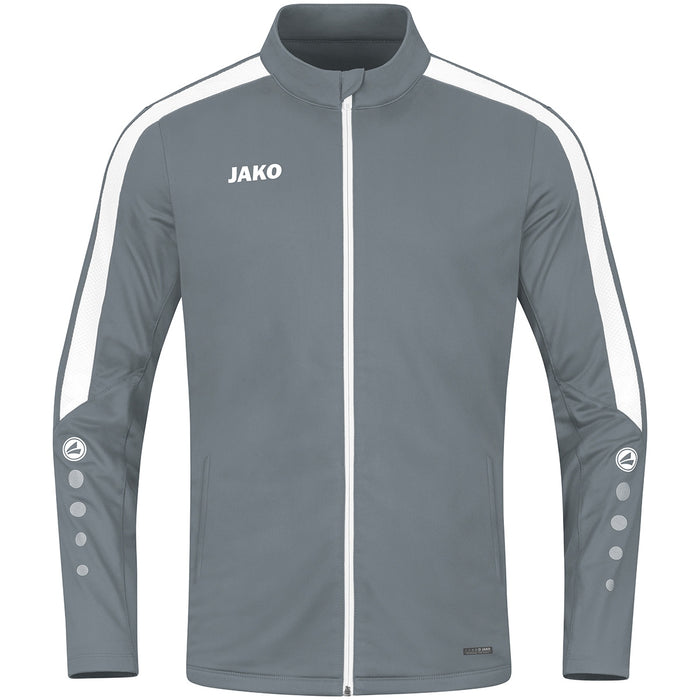 JAKO Polyesterjacke Power – Grau (vorne)