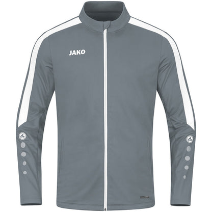 JAKO Polyesterjacke Power – Grau (vorne)