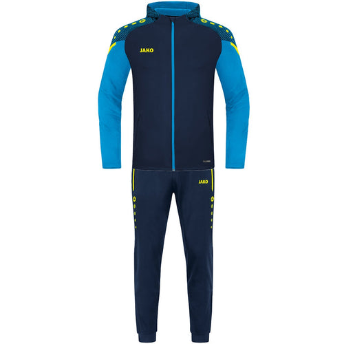 JAKO Trainingsanzug Polyester Performance mit Kapuze – Blau (908) (vorne)