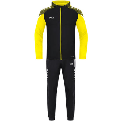 JAKO Trainingsanzug Polyester Performance mit Kapuze – Schwarz (vorne)