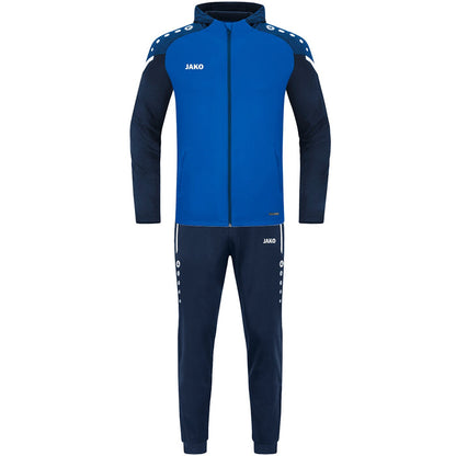 JAKO Trainingsanzug Polyester Performance mit Kapuze – Blau (403) (vorne)
