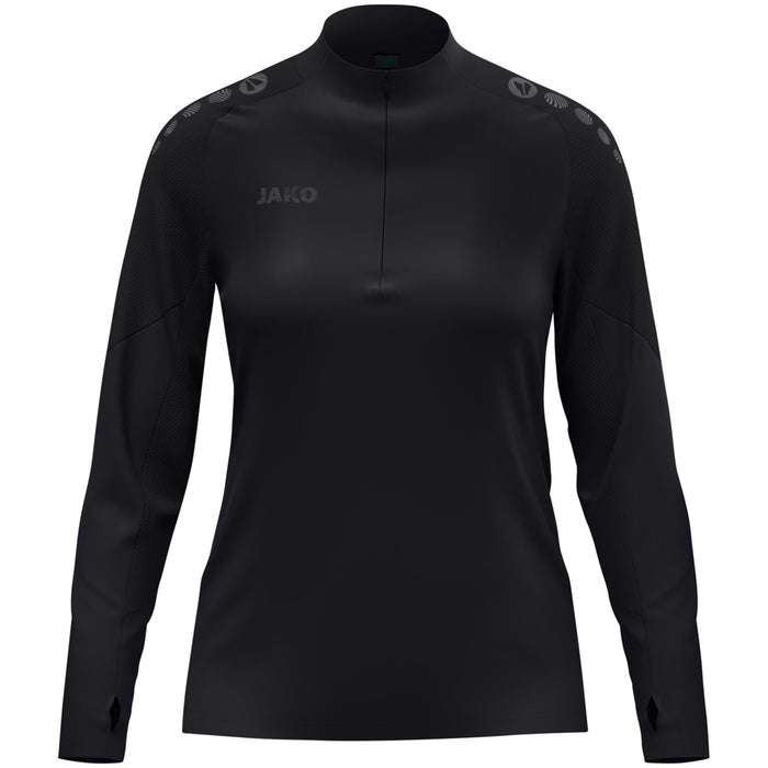 JAKO Ziptop Light Flow Damen – Schwarz (vorne)