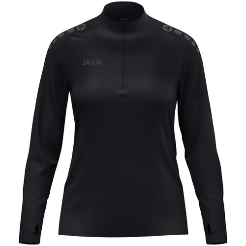 JAKO Ziptop Light Flow Damen – Schwarz (vorne)