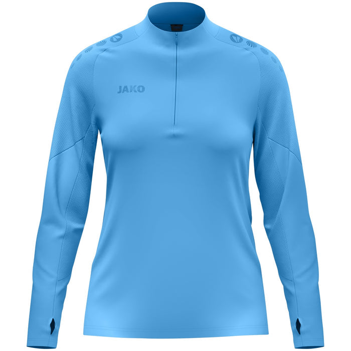 JAKO Ziptop Light Flow Damen – Blau (430) (vorne)