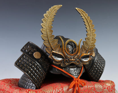 Japanese Old Vintage Samurai Helmet -TOKUGAWA IEYASU- Rare