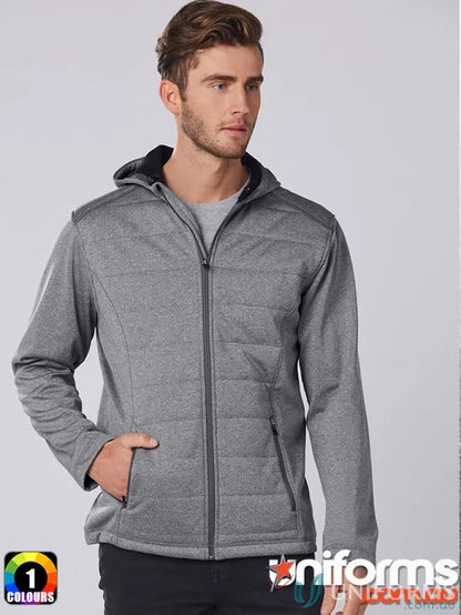 Gray hooded jasper cationic quilt jacket from Winning Spirit Jasper JK51 collection