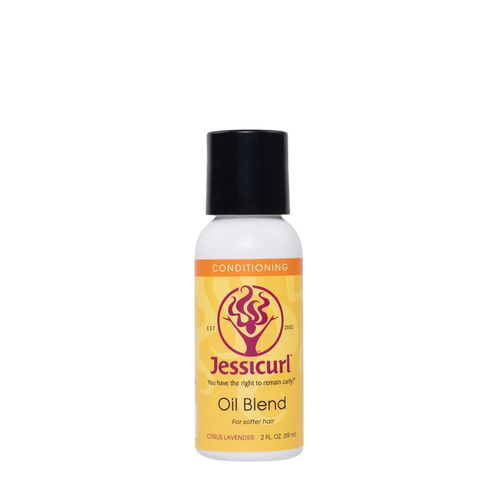Jessicurl Oil Blend bottle with moisturizing oils for softness and shine on any hair type