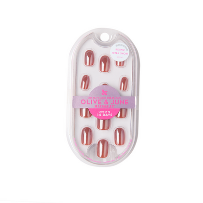 JJ Chrome - Press-On | Extra Short | Round