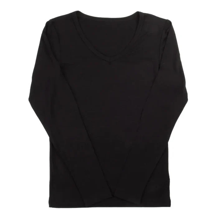 Joha bambus bluse med v-hals sort