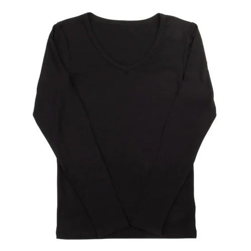 Joha bambus bluse med v-hals sort