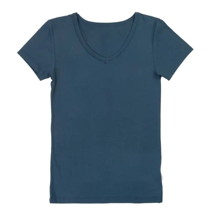 Joha bambus t-shirt med v-hals blå