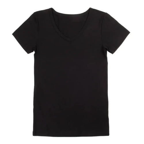 Joha bambus t-shirt med v-hals sort