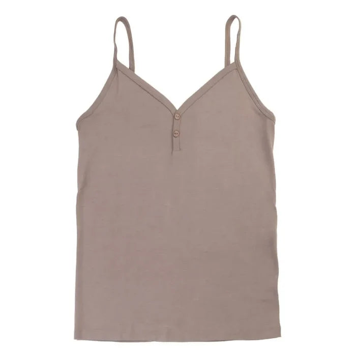 Joha bambus top med tynde stropper beige