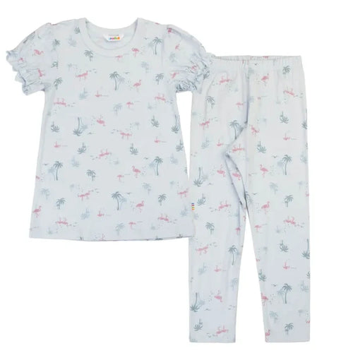 Joha sommer-pyjamas med flamingo-print i økologisk bambus
