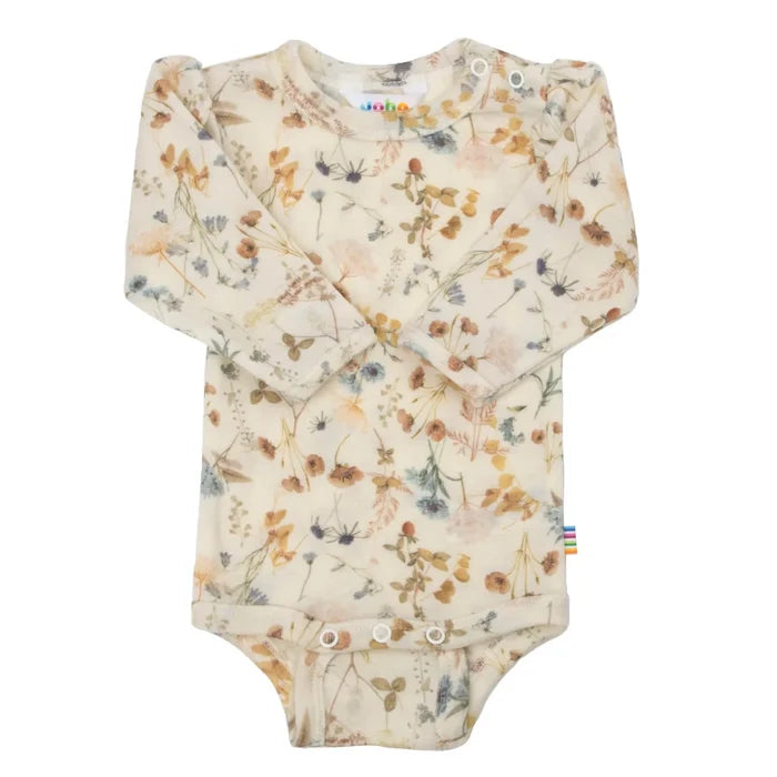 Joha uld langærmet body med blomsterprint