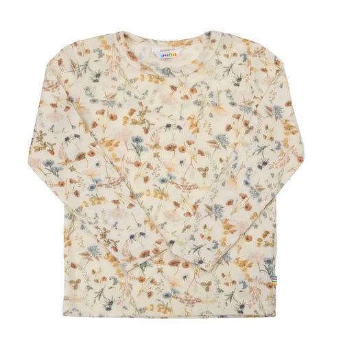 Joha uld langærmet t-shirt med blomsterprint