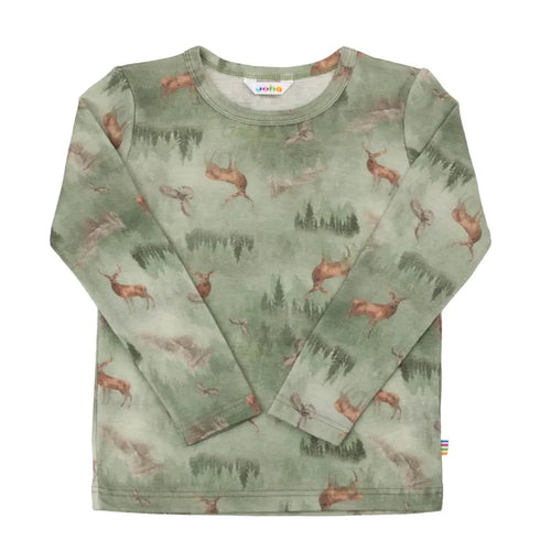 Joha uld langærmet t-shirt med skovprint