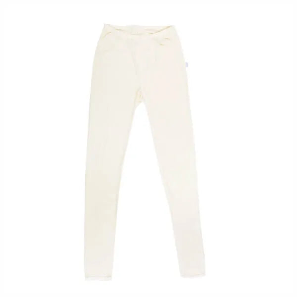 Joha uld leggings med blondekant naturhvid