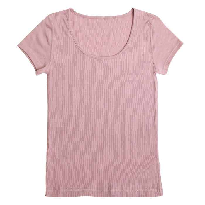 Joha kortærmet uld rib t-shirt i rosa