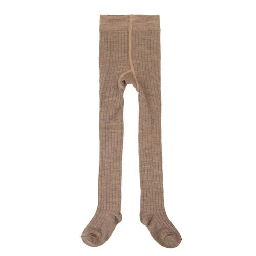 Joha uld rib strømpebukser i beige