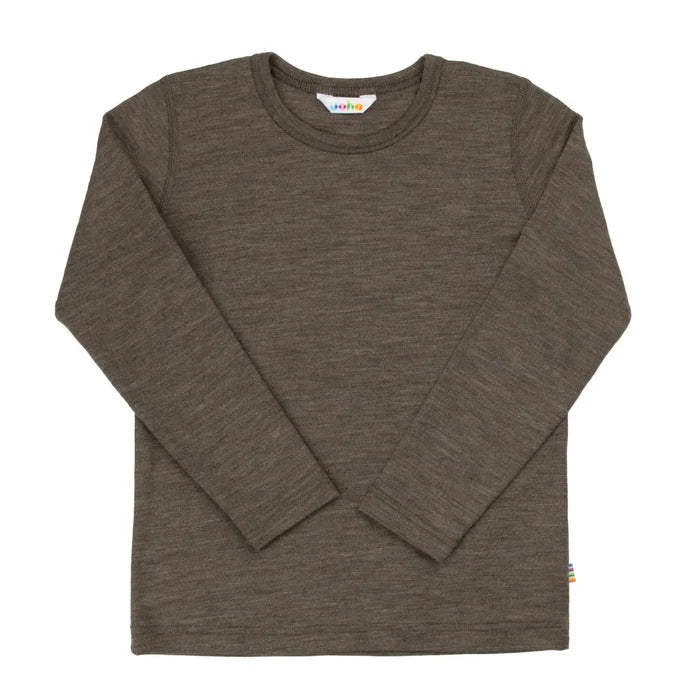 Joha uld-silke bluse brun melange
