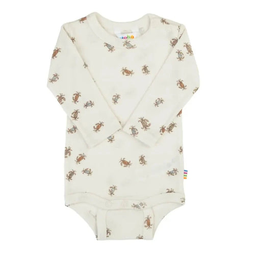 Joha uld-silke langærmet body med krabbe-print
