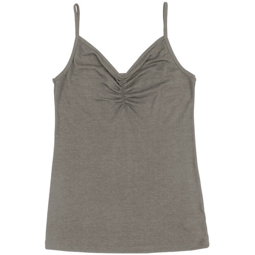 Joha uld-silke top med tynde stropper beige