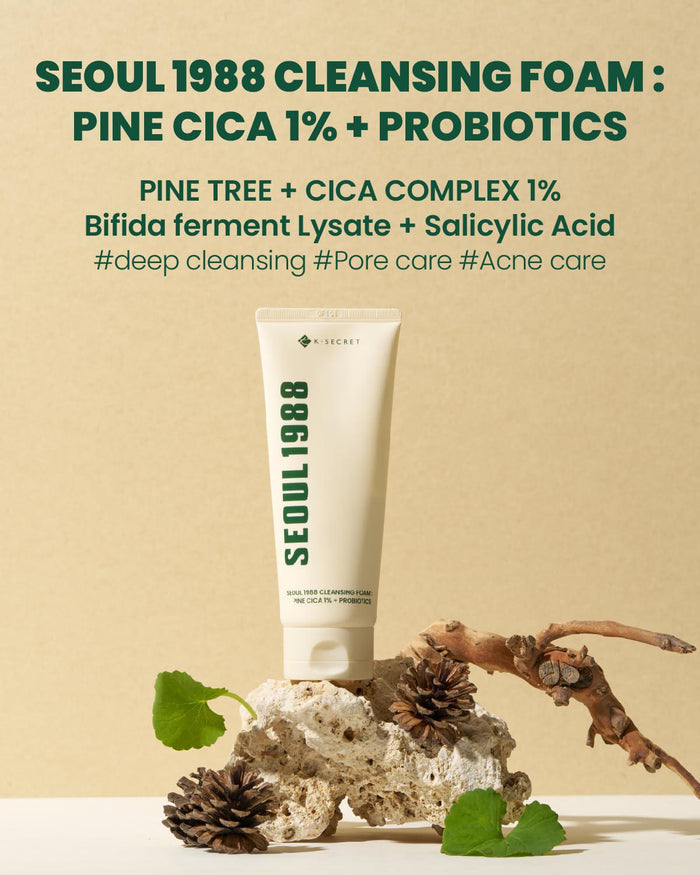 K-SECRET SEOUL 1988 Cleansing Foam - Pine Cica 1% + Probiotics 150 mL