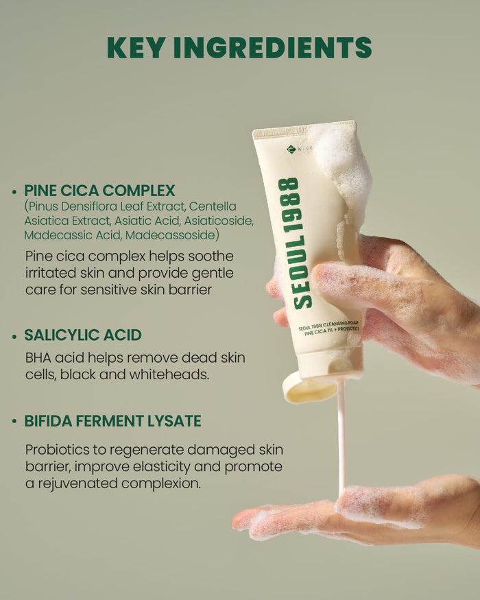 K-SECRET SEOUL 1988 Cleansing Foam - Pine Cica 1% + Probiotics 150 mL