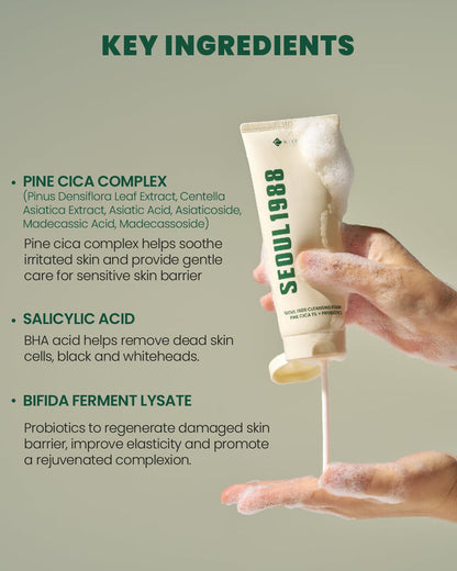 K-SECRET SEOUL 1988 Cleansing Foam - Pine Cica 1% + Probiotics 150 mL