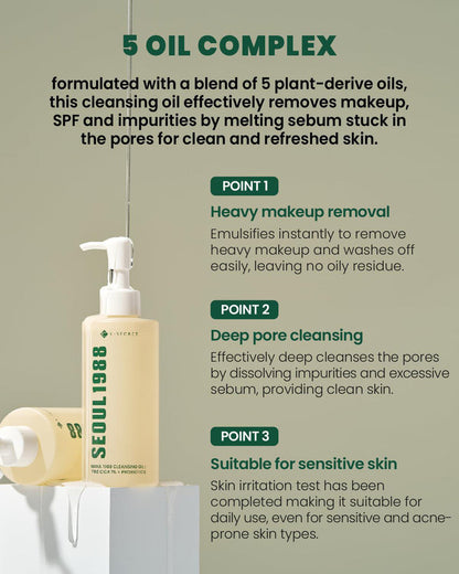 K-SECRET SEOUL 1988 Cleansing Oil - Pine Cica 1% + Probiotics 200 mL