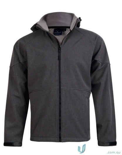 Gray hooded softshell jacket for kids from spirit kids jk33k, perfect softshell hood jacket