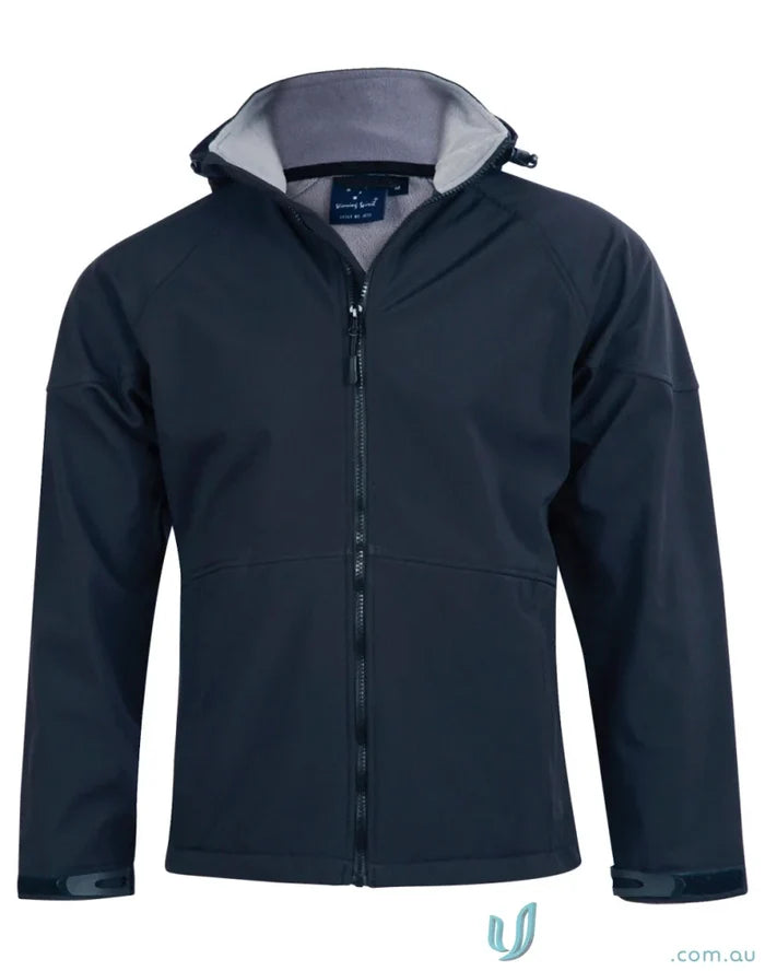 Kids Aspen Softshell Hooded Jacket in Navy Blue for Spirit Kids jk33k softshell hood jacket