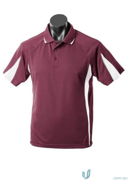 3304-TI 3304 Kids Eureka Polo in Maroon/White