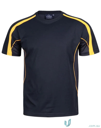 Kids Legend Tee black and yellow athletic t-shirt perfect for sports uniforms