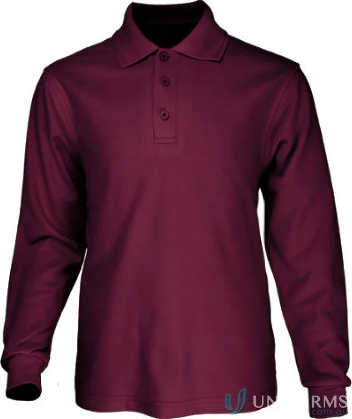 Bocini CP1605 Kids Poly Face Cotton Backing L/S Polo