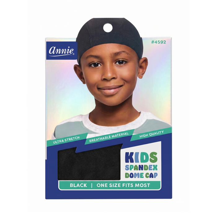 Kids Spandex Dome Cap [Black] #4592