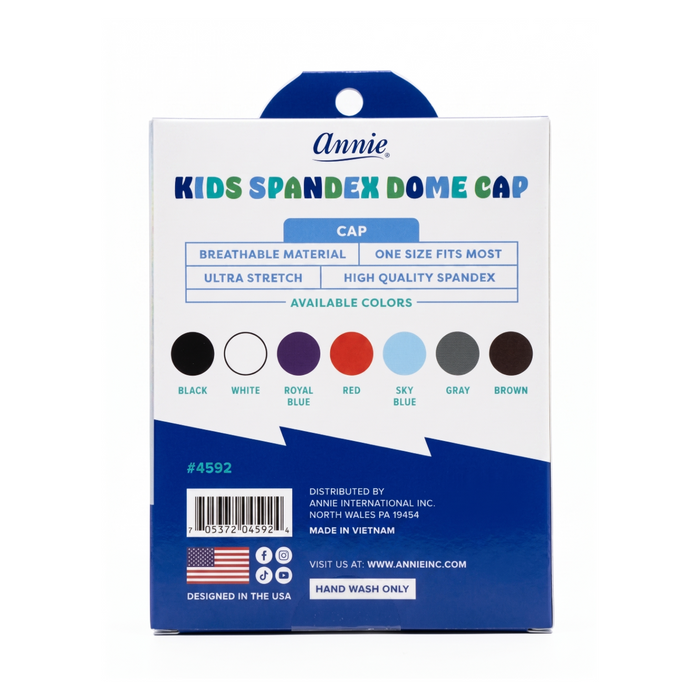 Kids Spandex Dome Cap [Black] #4592