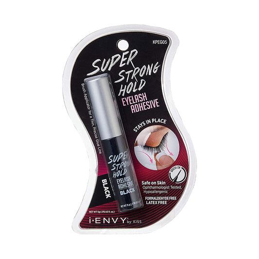 IVY BEAUTY by KISS super strong hold eyelash adhesive black tube in curved retail blister pack