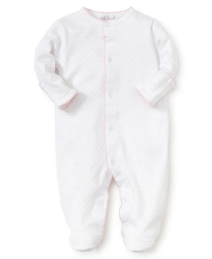 Kissy NEW Dots Print Footie-White/Lt. Pink