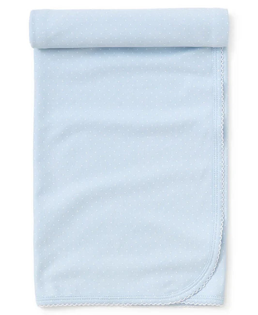 Kissy NEW Lt. Blue/White Dots Print Blanket
