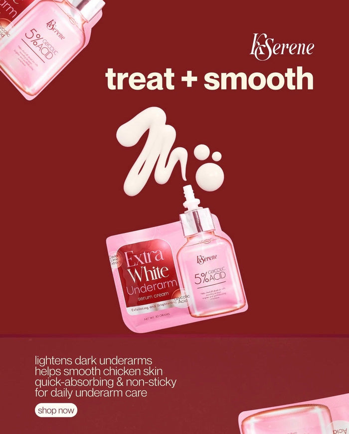 KSerene 5% Glycolic Acid Extra White Underarm Serum Cream 30g كريم سيروم كي سيرين لتفتيح الإبطين بحمض الجليكوليك بنسبة 5% - Princess Cosmetics Qatar