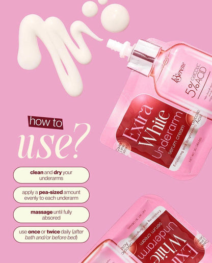KSerene 5% Glycolic Acid Extra White Underarm Serum Cream 30g كريم سيروم كي سيرين لتفتيح الإبطين بحمض الجليكوليك بنسبة 5% - Princess Cosmetics Qatar