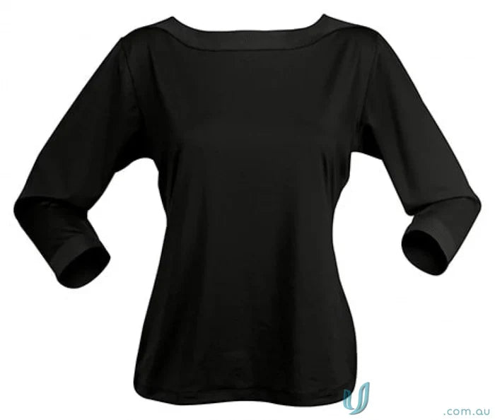LADIES T-Shirts - Stylish and Comfortable Options for Work and Casual Wear 1259Q Ladies Argent Top in Black
