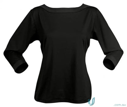 LADIES T-Shirts - Stylish and Comfortable Options for Work and Casual Wear 1259Q Ladies Argent Top in Black