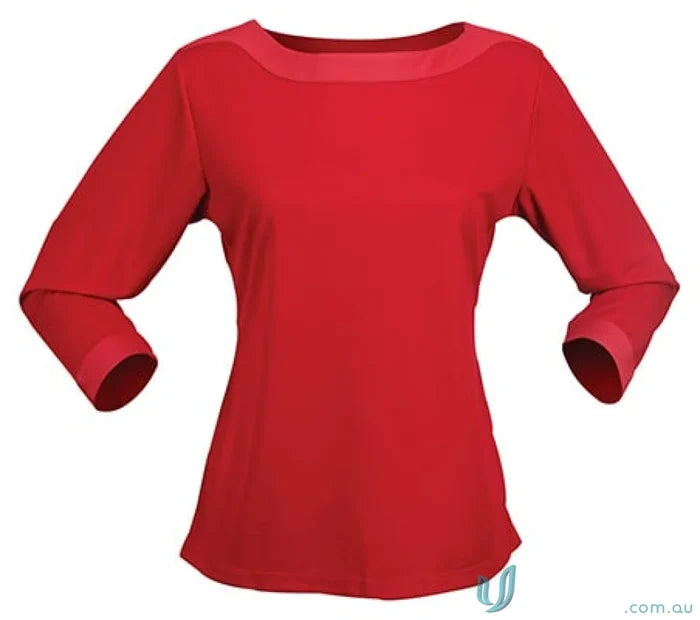 LADIES T-Shirts - Stylish and Comfortable Options for Work and Casual Wear 1259Q Ladies Argent Top in Red